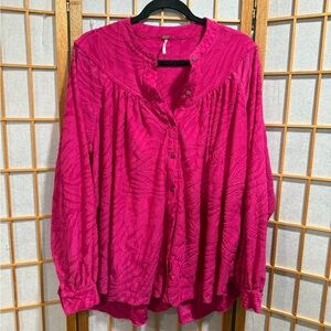 Free people Women's Pink Button-Up Top